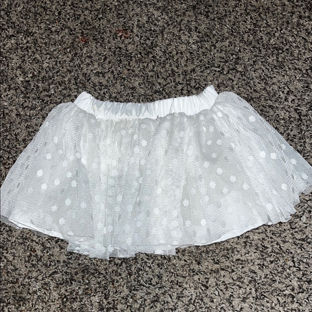 Elegant White Polka Dot Skirt
